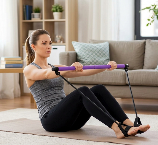 Transform Your Home Workouts with the Pilates Stick Resistance Band Set