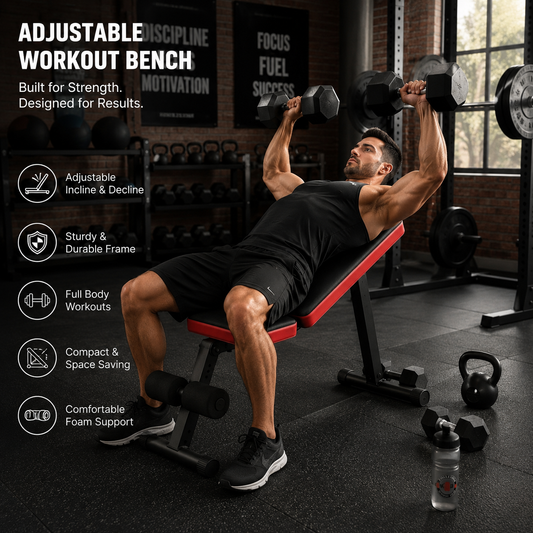 FitSynca Adjustable Foldable Fitness Bench | Home Gym