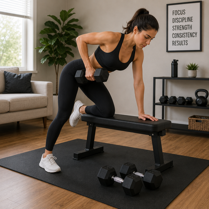 FitSynca 20 LB Rubber Coated Cast Iron Dumbbells