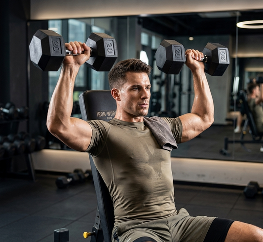 FitSynca 20 LB Rubber Coated Cast Iron Dumbbells